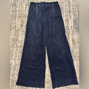 Anthropologie bica cheia Wide Leg Corderouy Sailor Pants 10 Long- 36” inseam